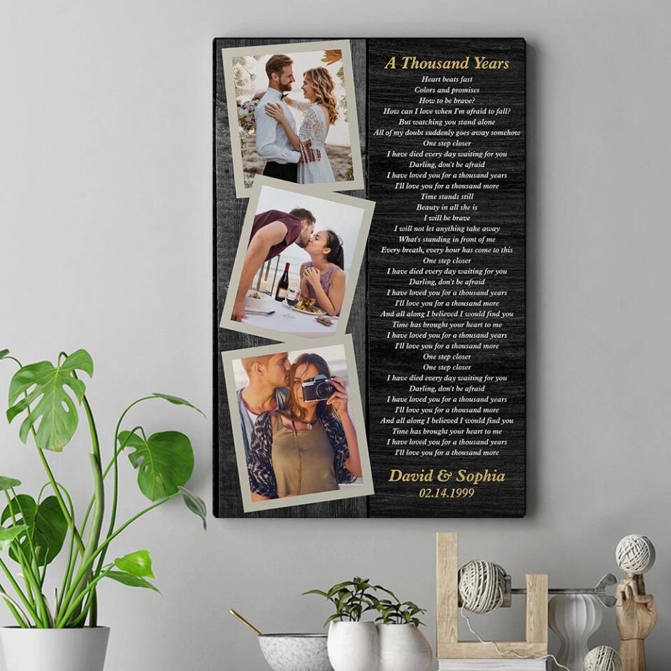 Favorite Song Lyrics And Photo Custom Canvas Poster Anniversary Gift For Couples - Image 11