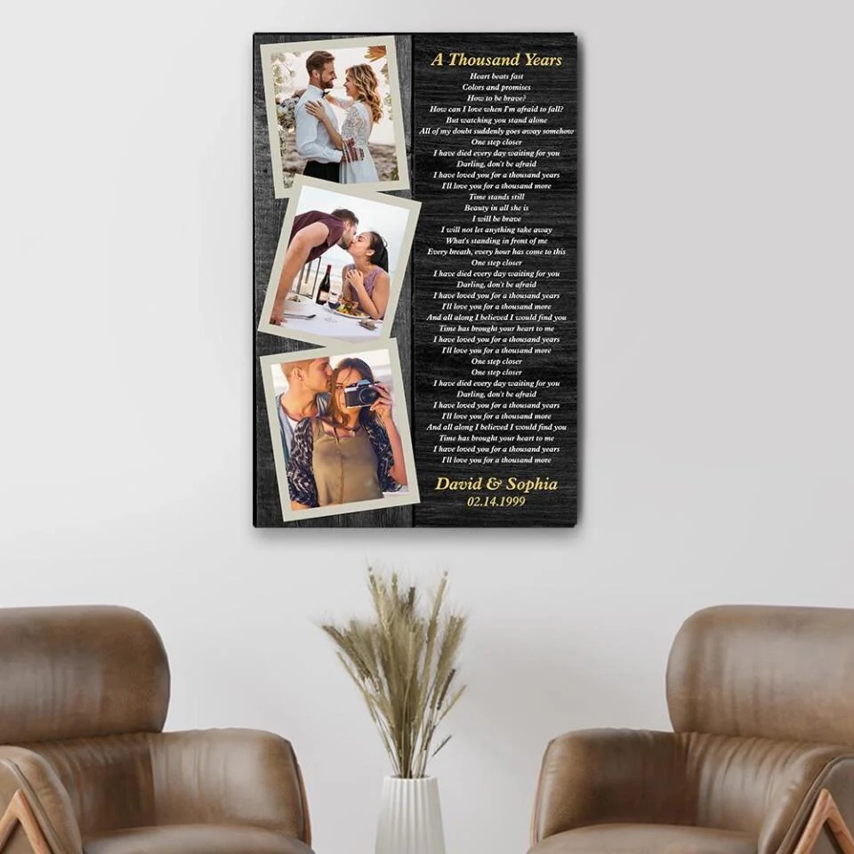Favorite Song Lyrics And Photo Custom Canvas Poster Anniversary Gift For Couples - Image 12