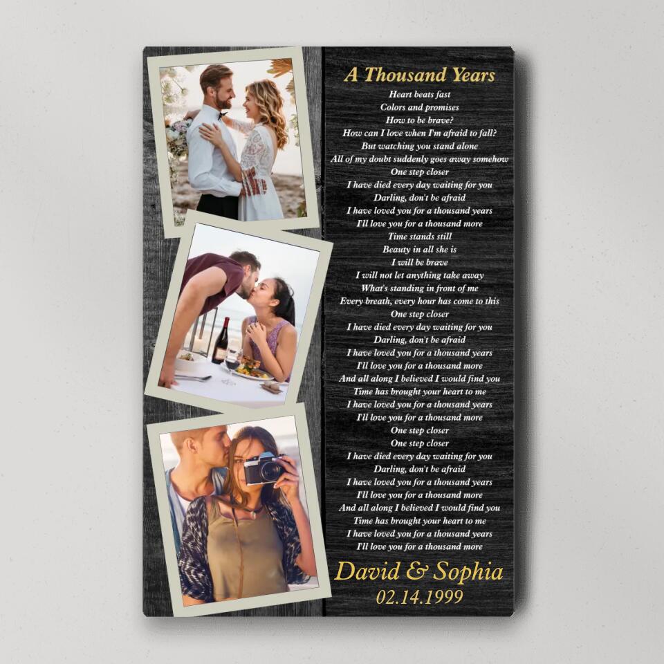 Favorite Song Lyrics And Photo Custom Canvas Poster Anniversary Gift For Couples - Image 4