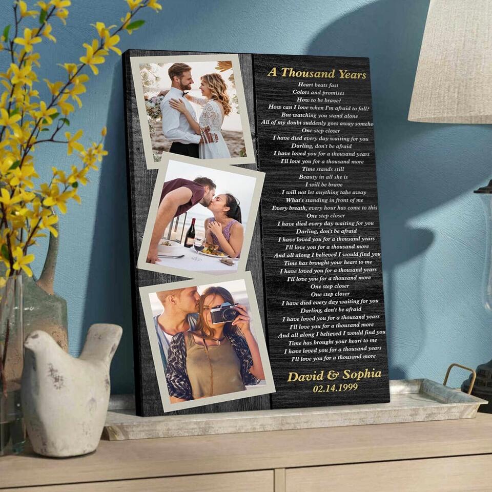 Favorite Song Lyrics And Photo Custom Canvas Poster Anniversary Gift For Couples - Image 5