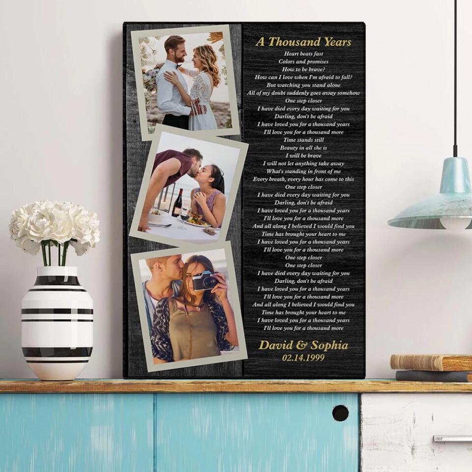 Favorite Song Lyrics And Photo Custom Canvas Poster Anniversary Gift For Couples - Image 6