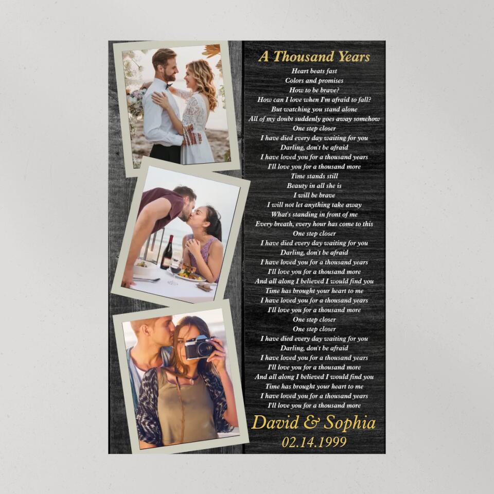 Favorite Song Lyrics And Photo Custom Canvas Poster Anniversary Gift For Couples - Image 8