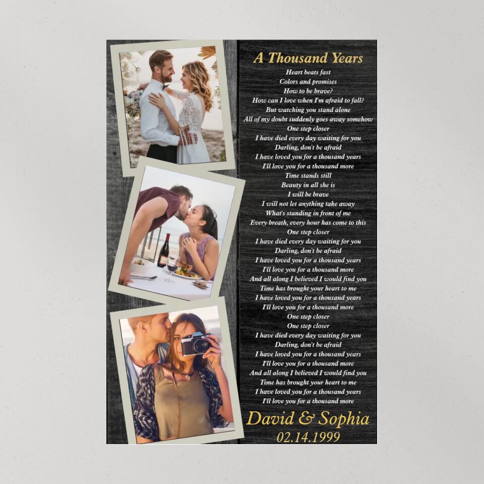 Favorite Song Lyrics And Photo Custom Canvas Poster Anniversary Gift For Couples - Image 9