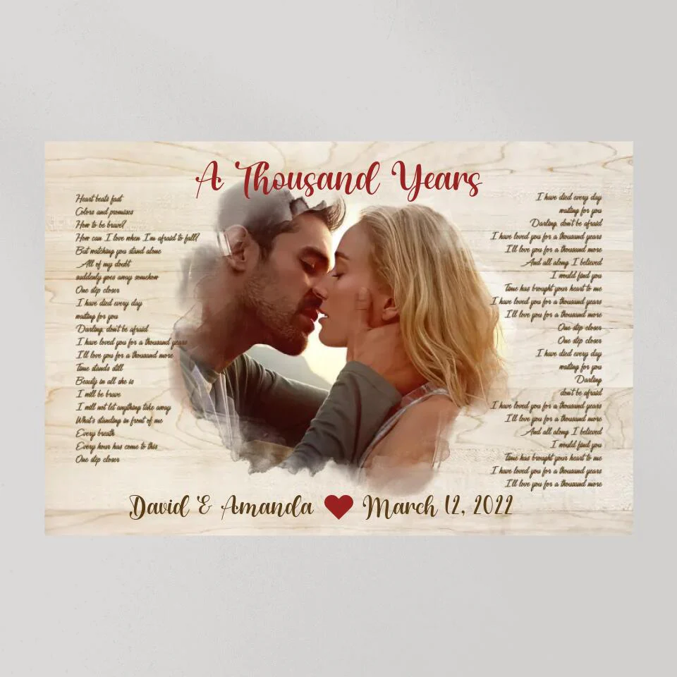 Favorite Song Lyrics Time Fade Away Photo - Custom Canvas Poster - Anniversary Gift For Couples - Image 10