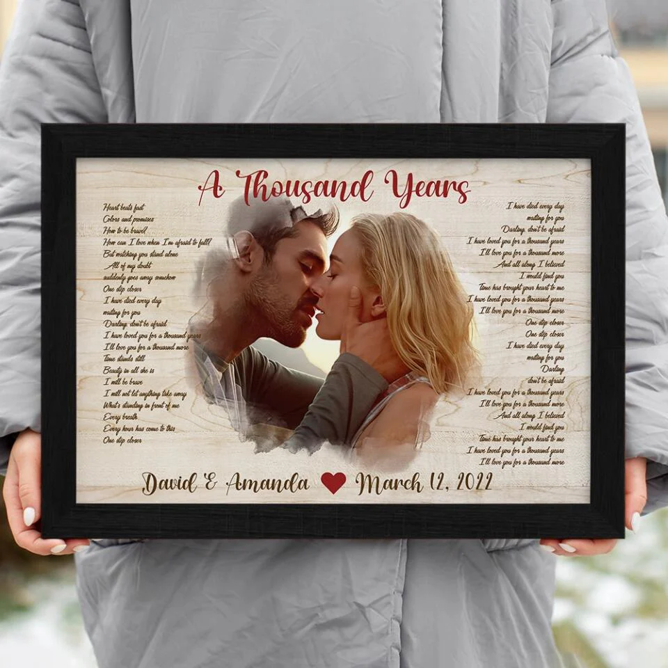 Favorite Song Lyrics Time Fade Away Photo - Custom Canvas Poster - Anniversary Gift For Couples - Image 14