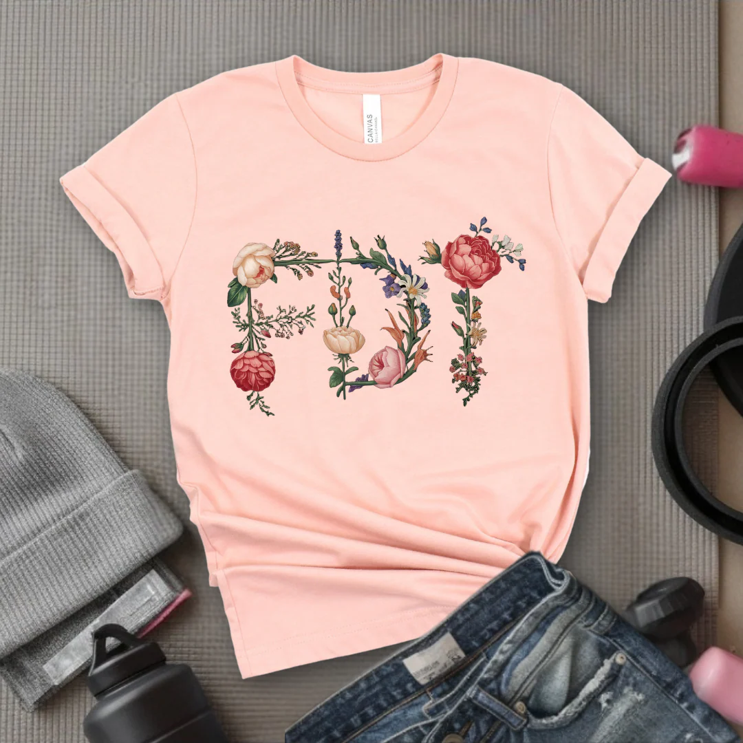 FDT Floral - Feminist Gift Empowerment Art Flower Design T-Shirt - Gift for Woman - Bella Canvas 3001 - Image 3