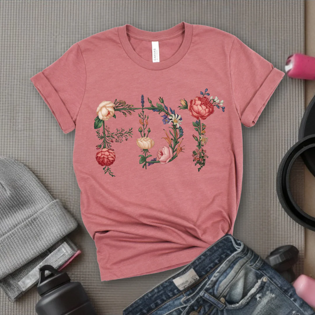 FDT Floral - Feminist Gift Empowerment Art Flower Design T-Shirt - Gift for Woman - Bella Canvas 3001 - Image 4