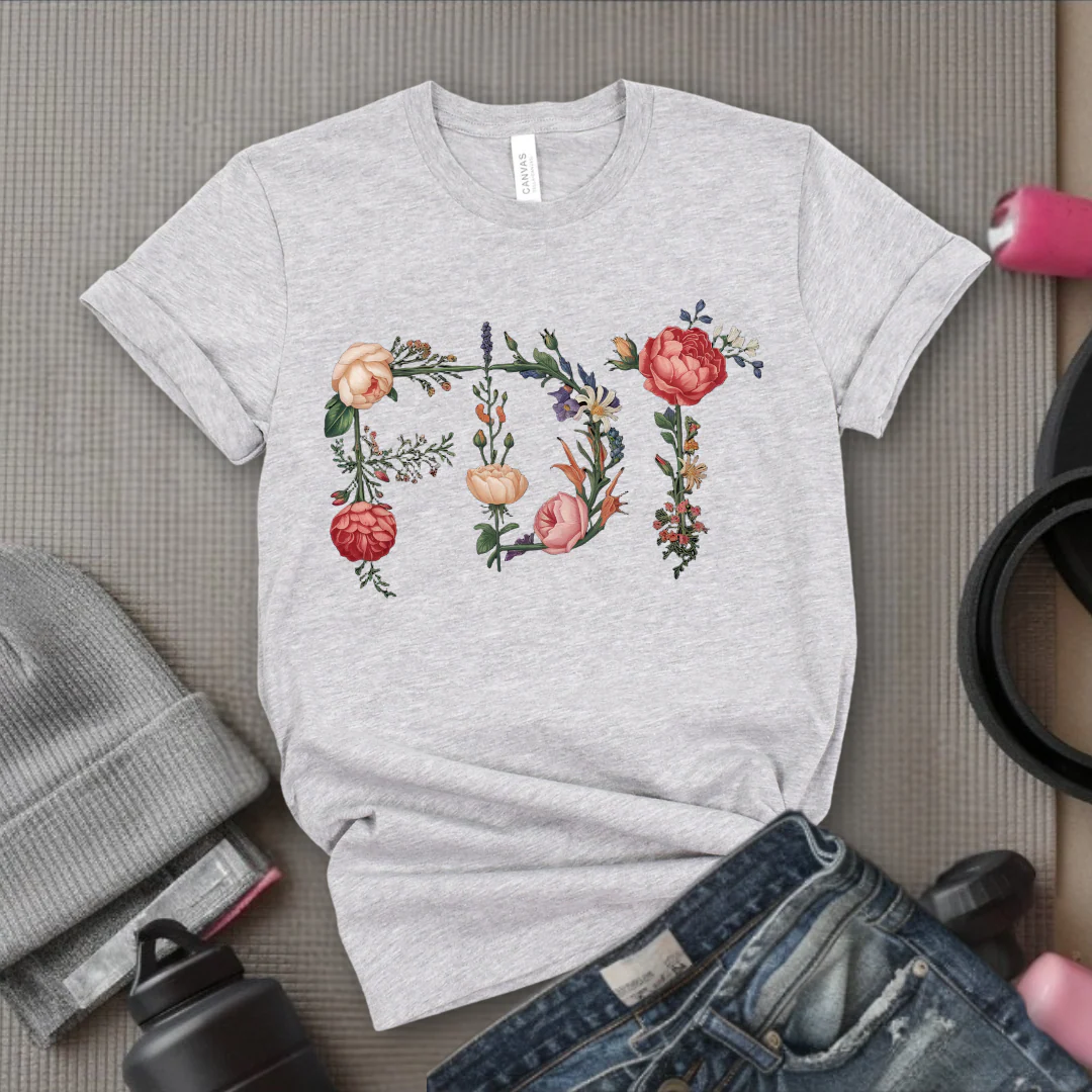 FDT Floral - Feminist Gift Empowerment Art Flower Design T-Shirt - Gift for Woman - Bella Canvas 3001 - Image 6