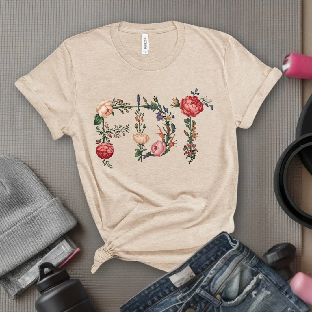 FDT Floral - Feminist Gift Empowerment Art Flower Design T-Shirt - Gift for Woman - Bella Canvas 3001 - Image 7