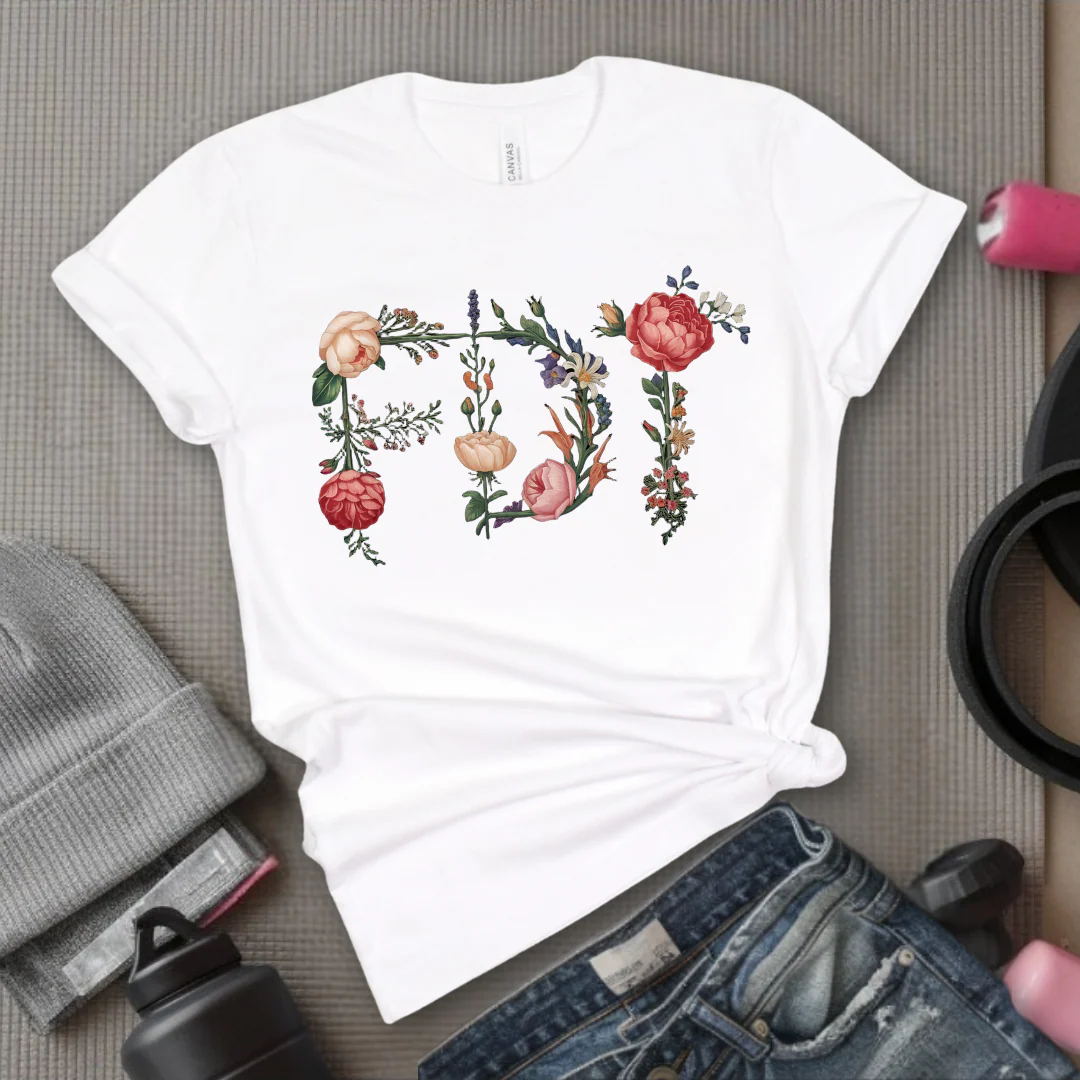 FDT Floral - Feminist Gift Empowerment Art Flower Design T-Shirt - Gift for Woman - Bella Canvas 3001 - Image 8