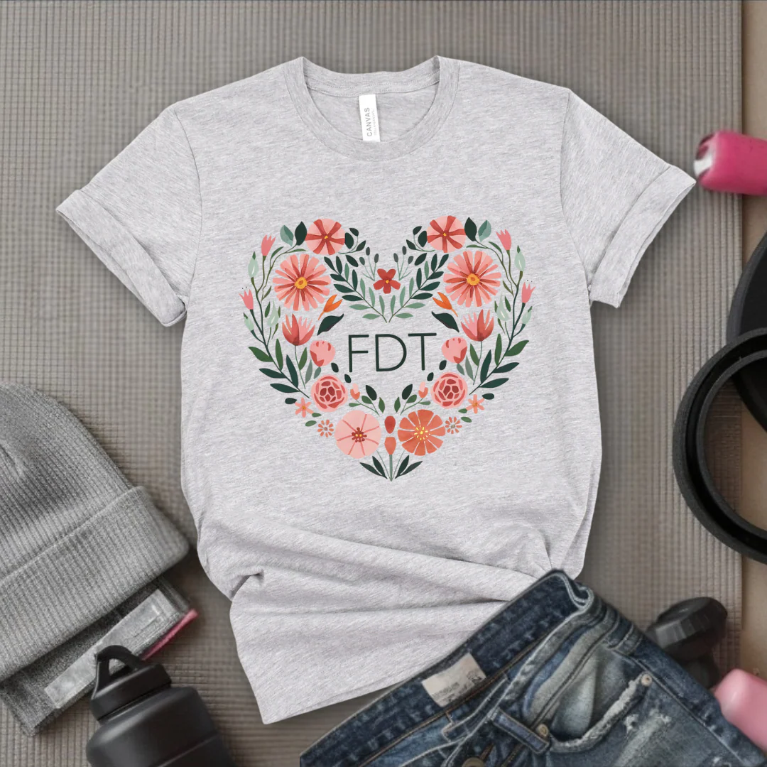 Fdt Heart Shaped Flower - Feminist T-Shirt - Women Empowerment Tee - Bella Canvas 3001 - Image 2