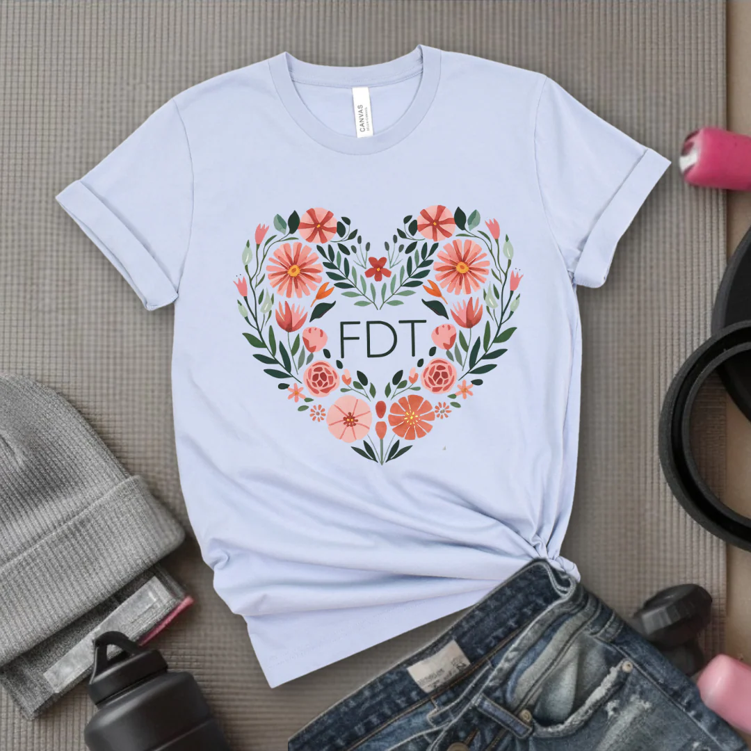 Fdt Heart Shaped Flower - Feminist T-Shirt - Women Empowerment Tee - Bella Canvas 3001 - Image 6