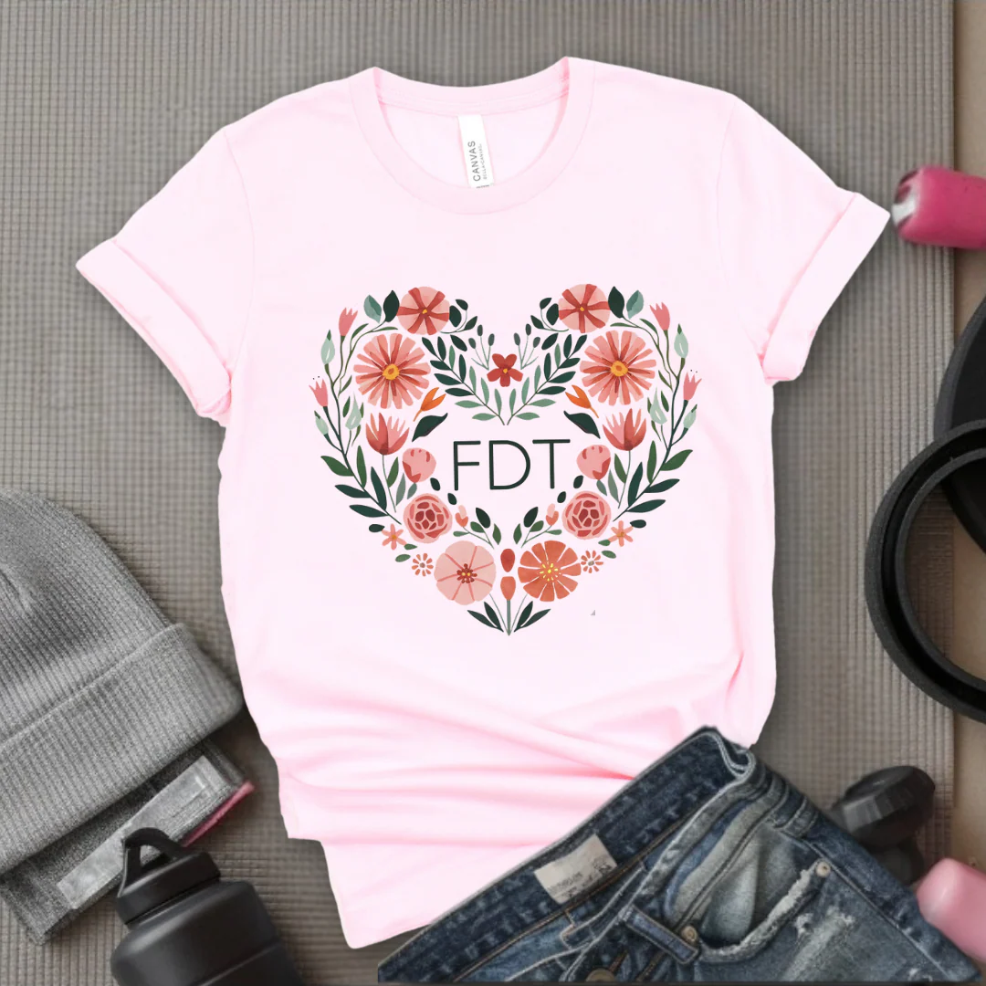 Fdt Heart Shaped Flower - Feminist T-Shirt - Women Empowerment Tee - Bella Canvas 3001 - Image 8