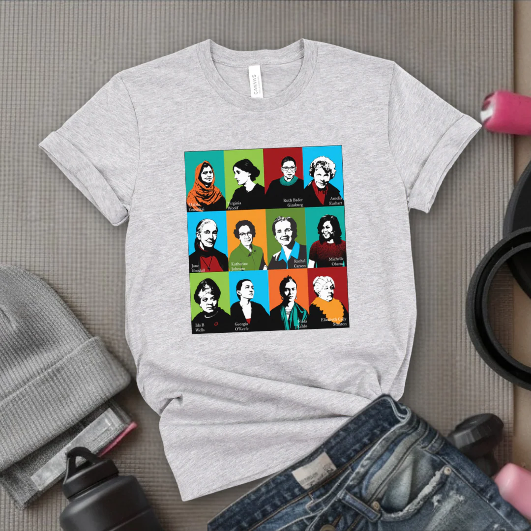 Feminism Icons Retro - Feminism Inspired Tee - Women Right Shirts - Unisex Jersey Short Sleeve Shirt - Gift for Feminists - Bella Canvas 3001 - Image 2