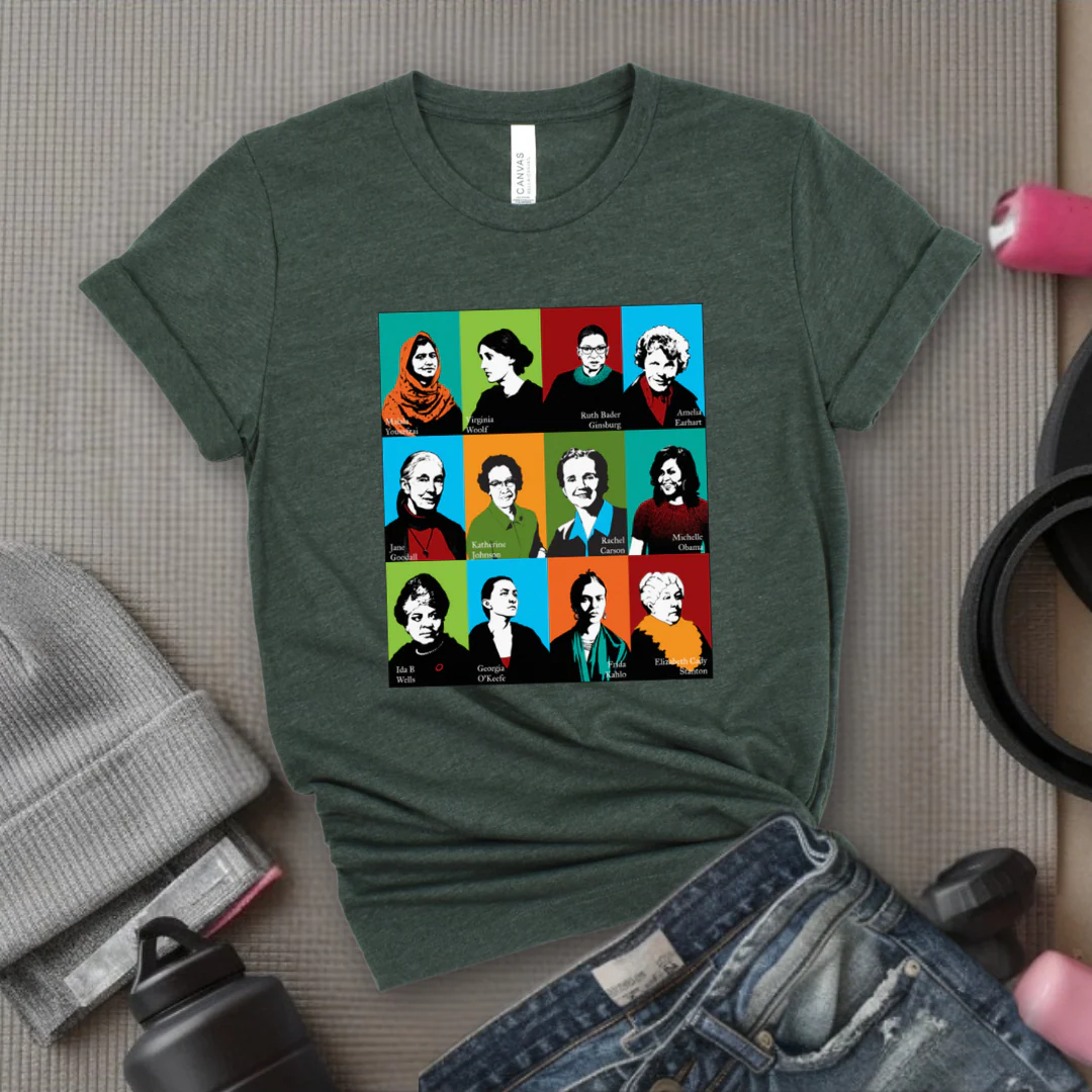 Feminism Icons Retro - Feminism Inspired Tee - Women Right Shirts - Unisex Jersey Short Sleeve Shirt - Gift for Feminists - Bella Canvas 3001 - Image 3