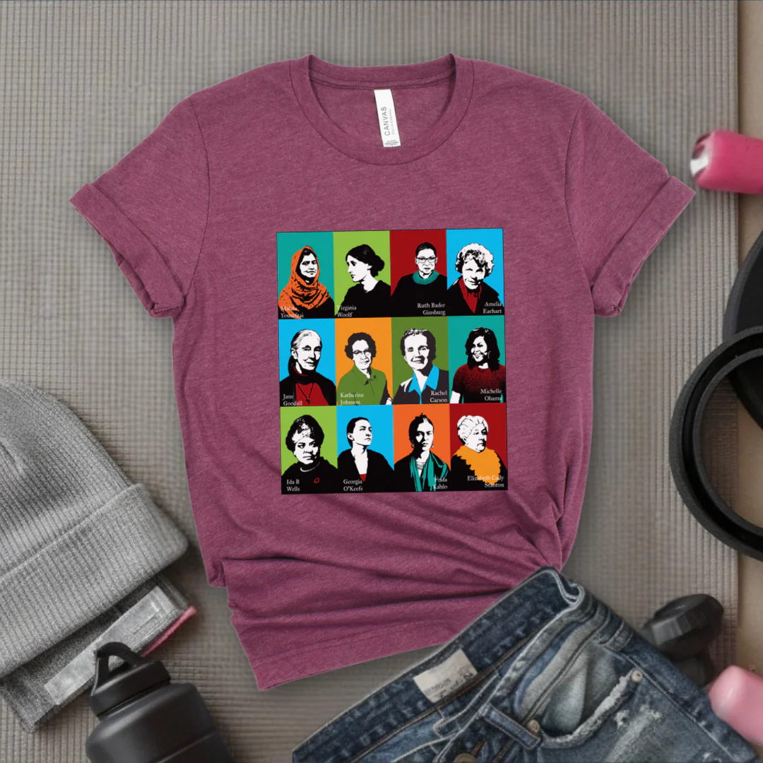 Feminism Icons Retro - Feminism Inspired Tee - Women Right Shirts - Unisex Jersey Short Sleeve Shirt - Gift for Feminists - Bella Canvas 3001 - Image 4