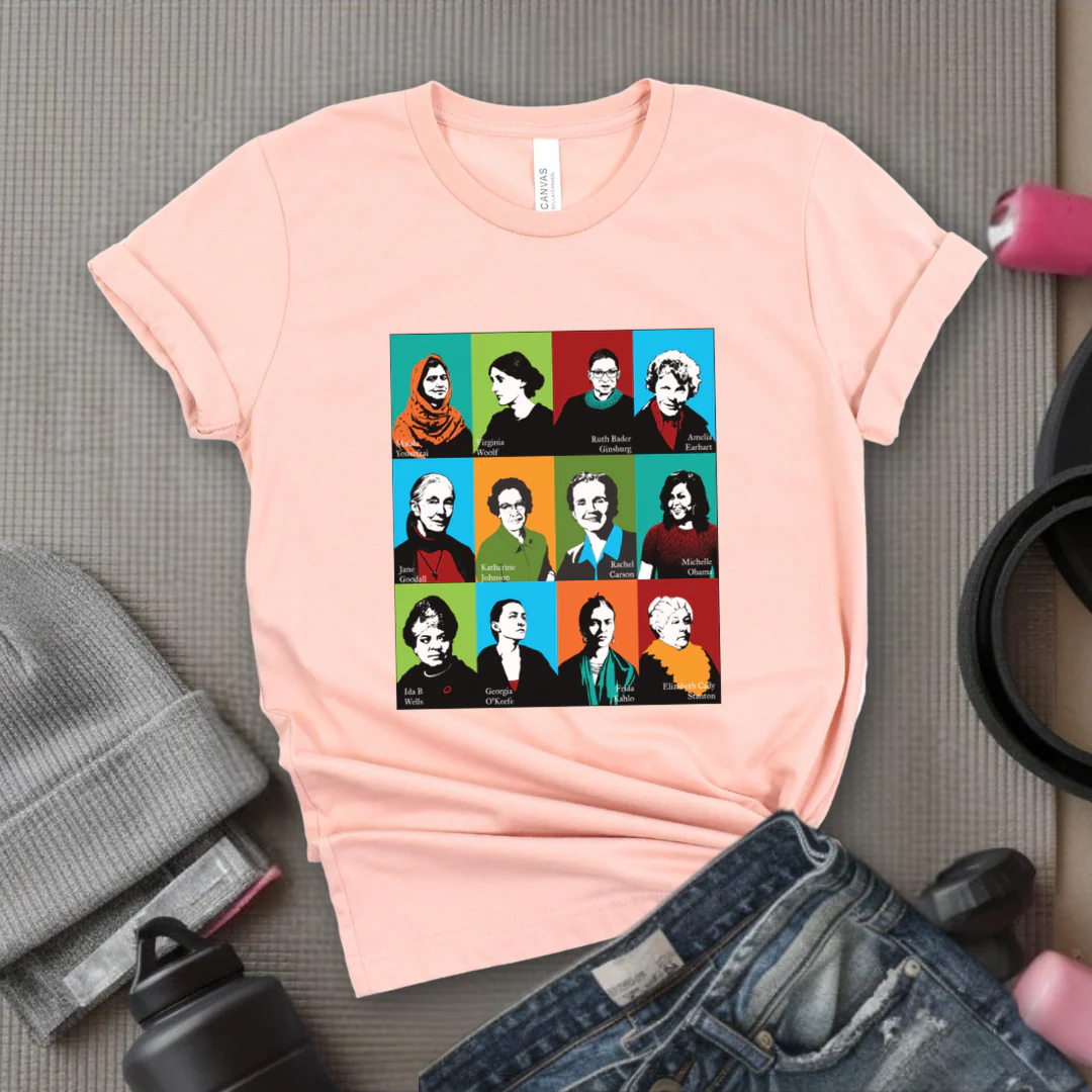 Feminism Icons Retro - Feminism Inspired Tee - Women Right Shirts - Unisex Jersey Short Sleeve Shirt - Gift for Feminists - Bella Canvas 3001 - Image 7
