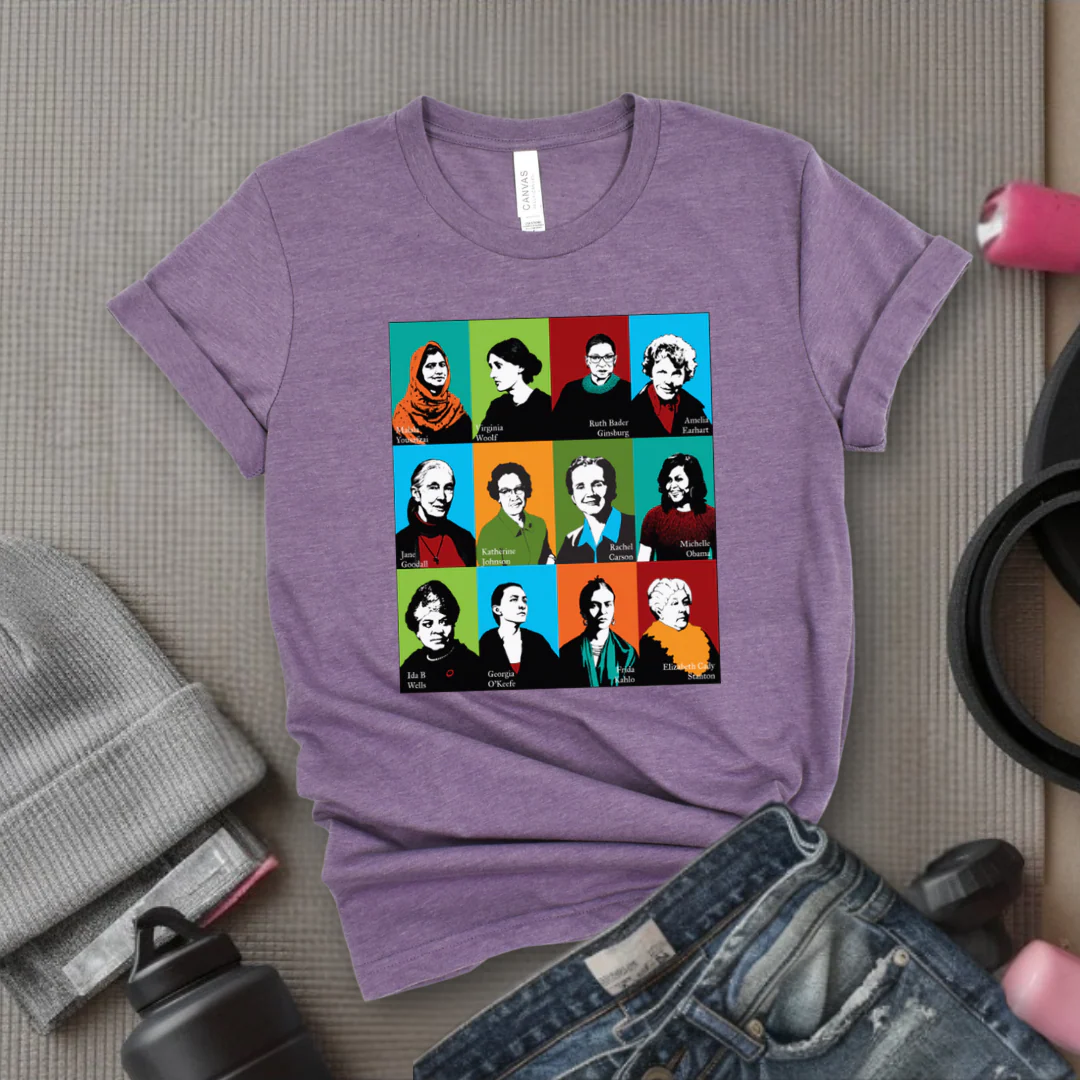 Feminism Icons Retro - Feminism Inspired Tee - Women Right Shirts - Unisex Jersey Short Sleeve Shirt - Gift for Feminists - Bella Canvas 3001 - Image 8