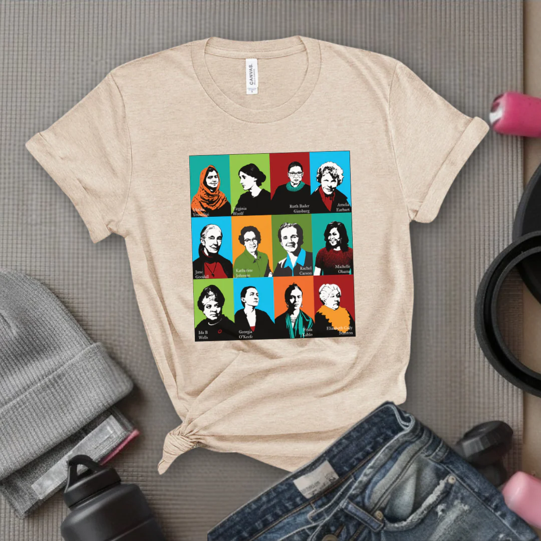 Feminism Icons Retro - Feminism Inspired Tee - Women Right Shirts - Unisex Jersey Short Sleeve Shirt - Gift for Feminists - Bella Canvas 3001 - Image 9