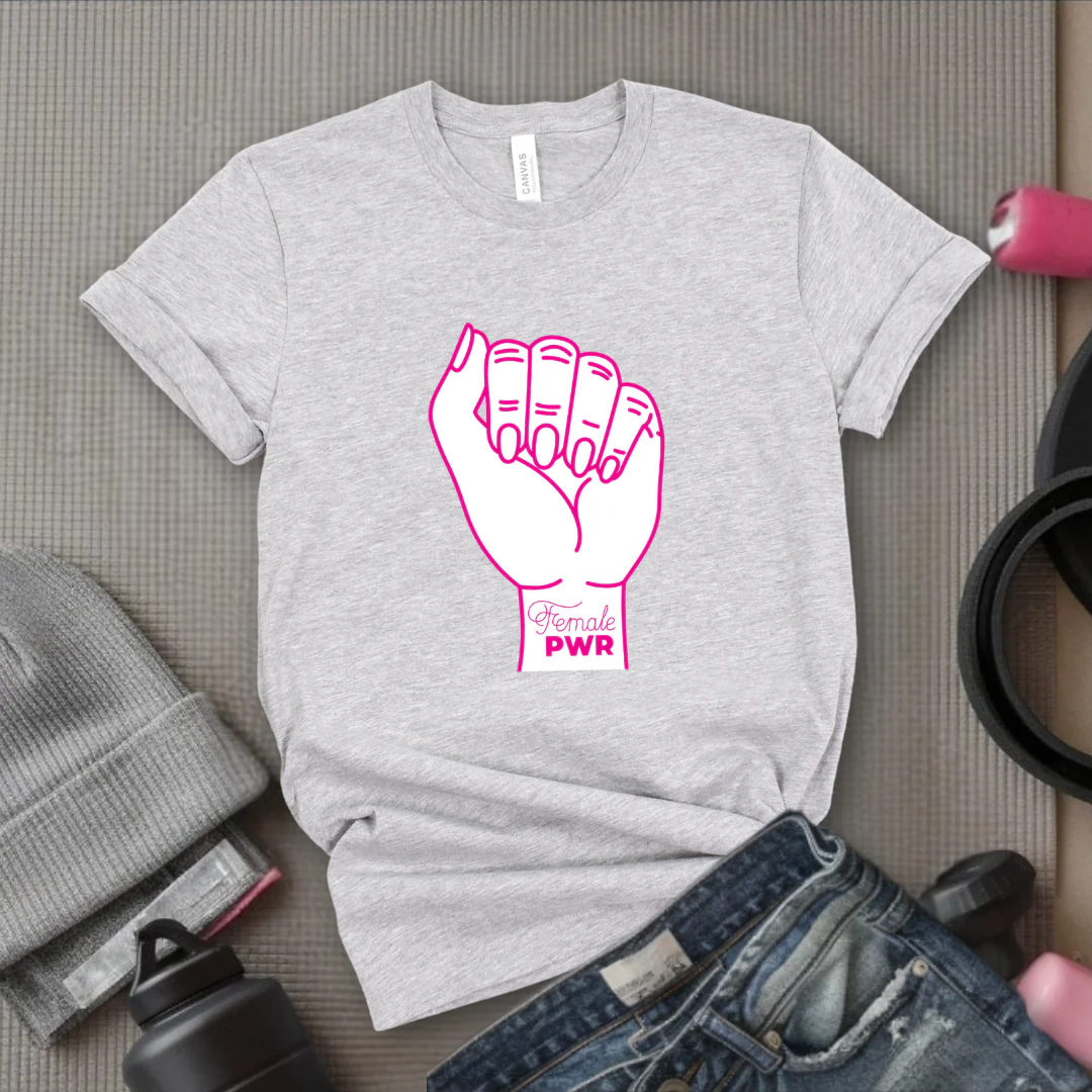Feminist Fist - Retro Sarcastic T-Shirt - Women Right Shirts - Unisex Jersey Short Sleeve Shirt - Gift for Her - Bella Canvas 3001 - Image 2