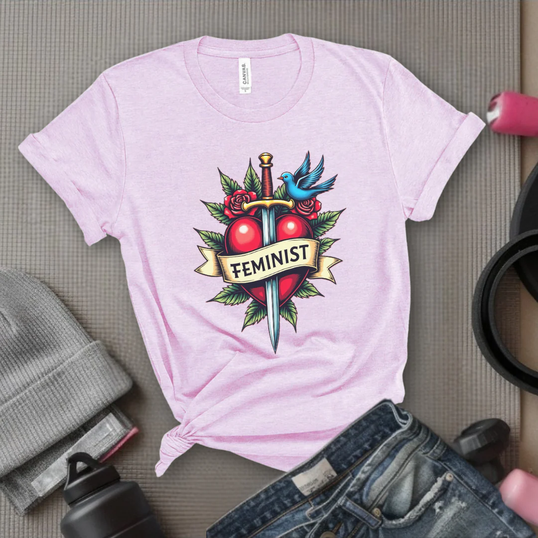 Feminist Swords and Flowers - Women Empowerment Tshirt Collection - Unisex Jersey Short Sleeve Shirt - Gift for Her - Bella Canvas 3001 - Image 11