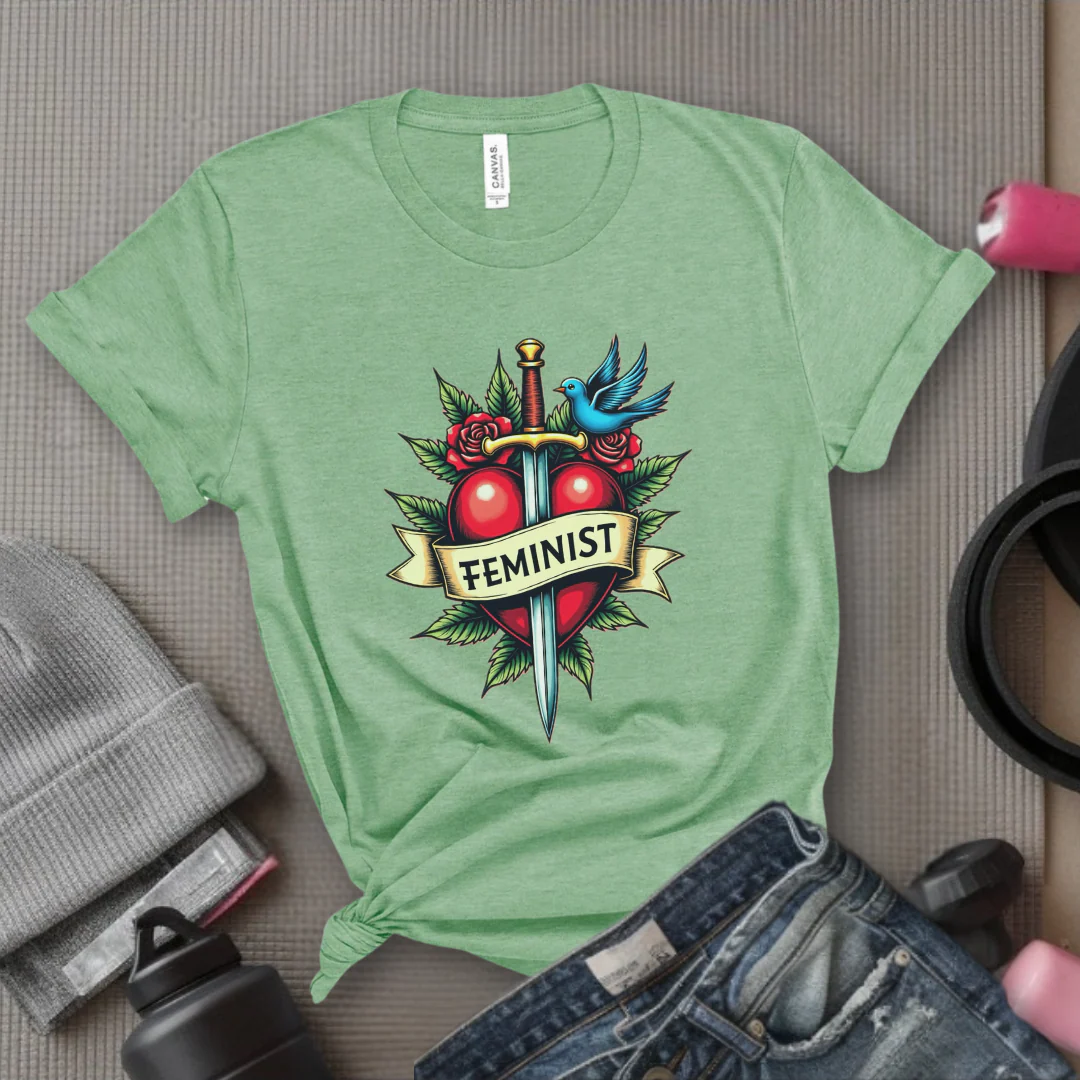 Feminist Swords and Flowers - Women Empowerment Tshirt Collection - Unisex Jersey Short Sleeve Shirt - Gift for Her - Bella Canvas 3001 - Image 12