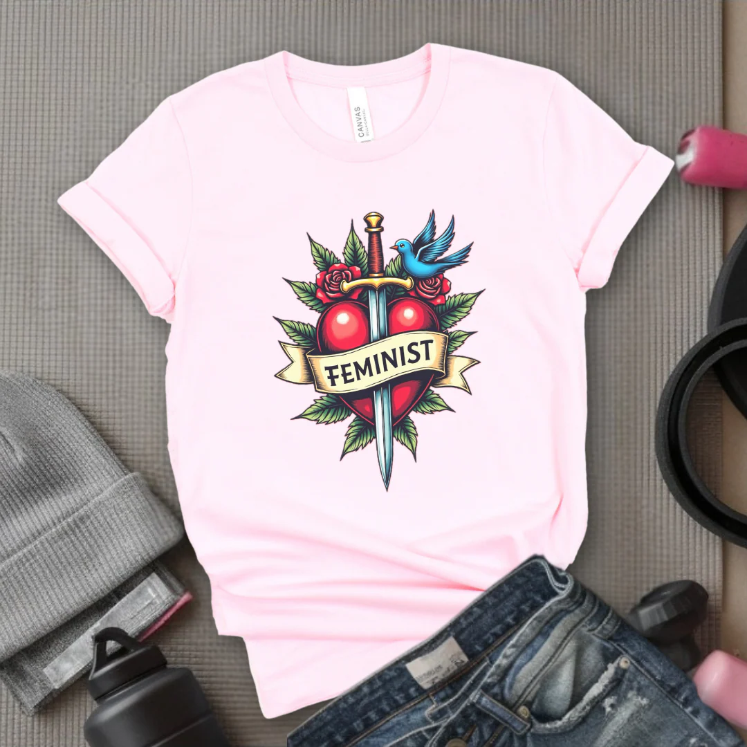Feminist Swords and Flowers - Women Empowerment Tshirt Collection - Unisex Jersey Short Sleeve Shirt - Gift for Her - Bella Canvas 3001 - Image 13