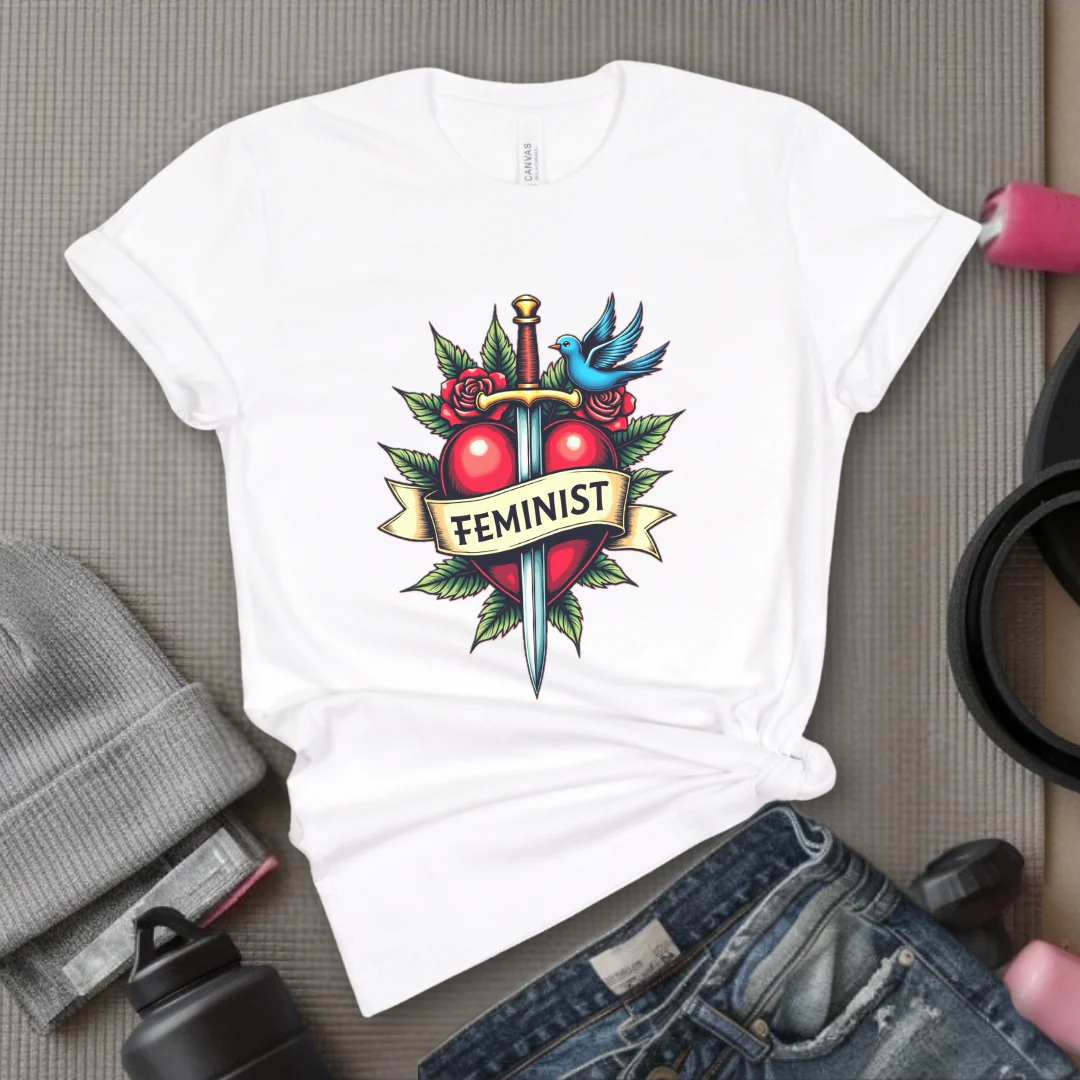Feminist Swords and Flowers - Women Empowerment Tshirt Collection - Unisex Jersey Short Sleeve Shirt - Gift for Her - Bella Canvas 3001 - Image 14