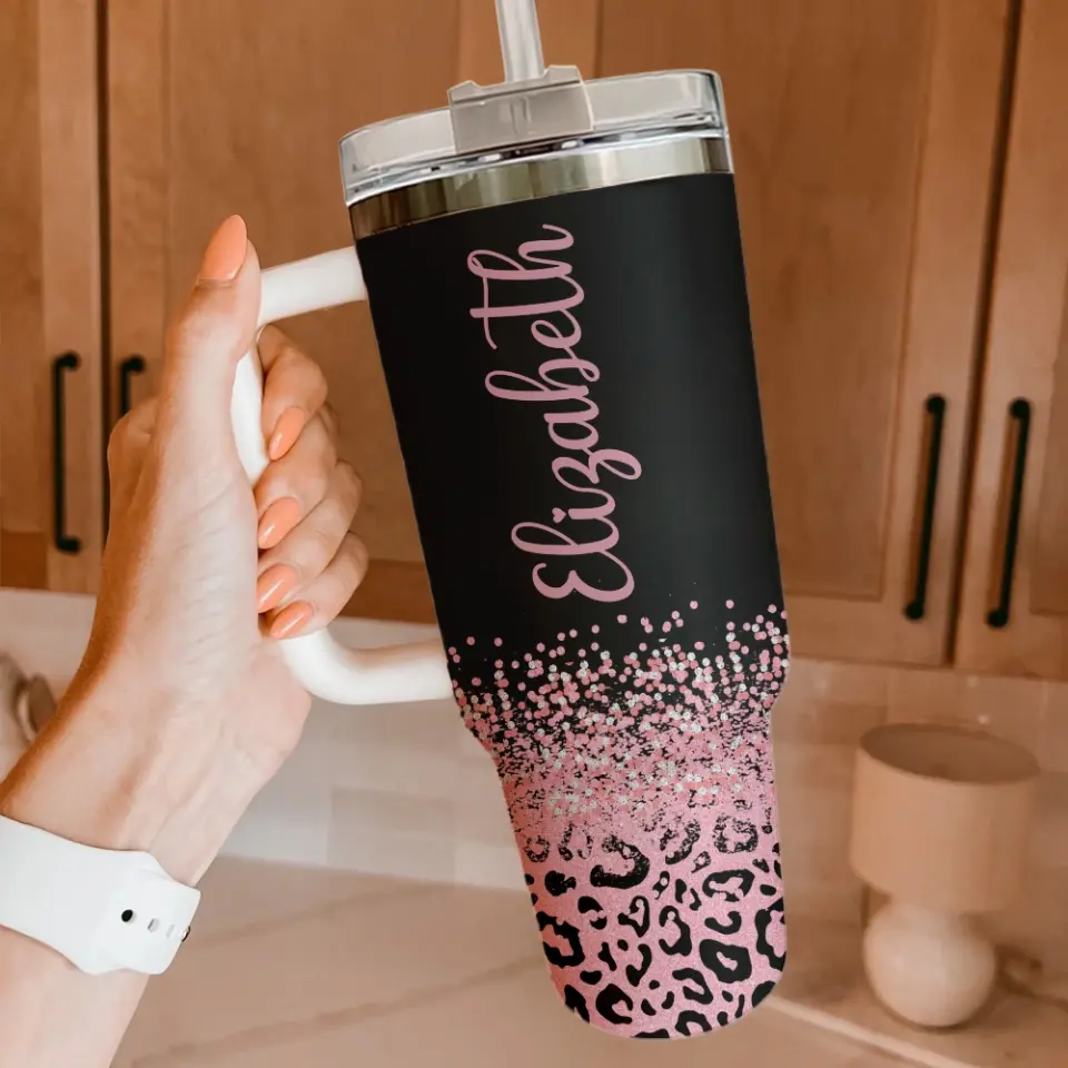 Fifty & Fabulous - 50th Birthday Gift for Women, Mom - 40oz Tumbler with Handle - Tumbler Cup Gifts - Image 5
