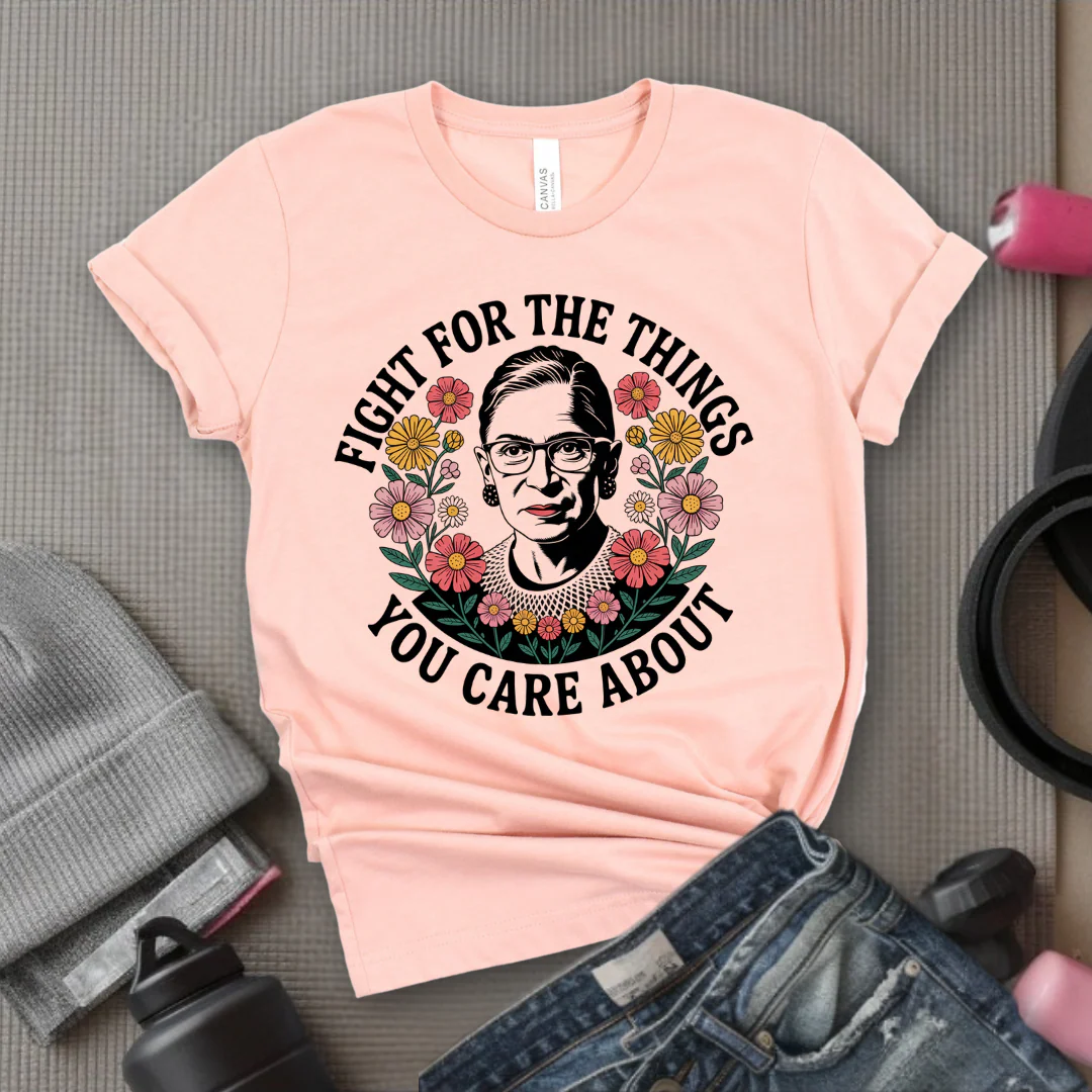 Fight For The Things You Care About V3- Women Empower Feminist Tee - Bella Canvas 3001 - Image 4