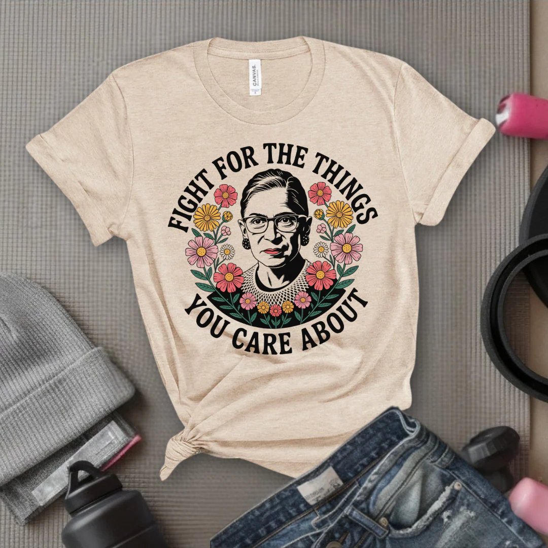 Fight For The Things You Care About V3- Women Empower Feminist Tee - Bella Canvas 3001 - Image 5