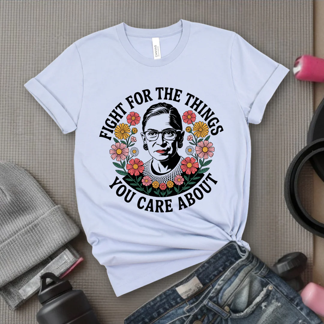 Fight For The Things You Care About V3- Women Empower Feminist Tee - Bella Canvas 3001 - Image 6