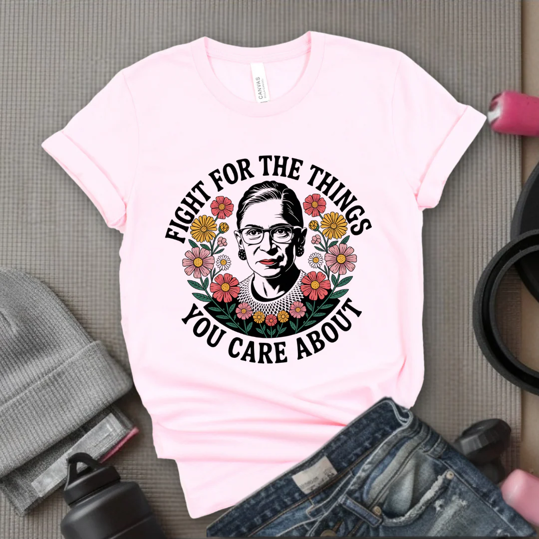 Fight For The Things You Care About V3- Women Empower Feminist Tee - Bella Canvas 3001 - Image 8