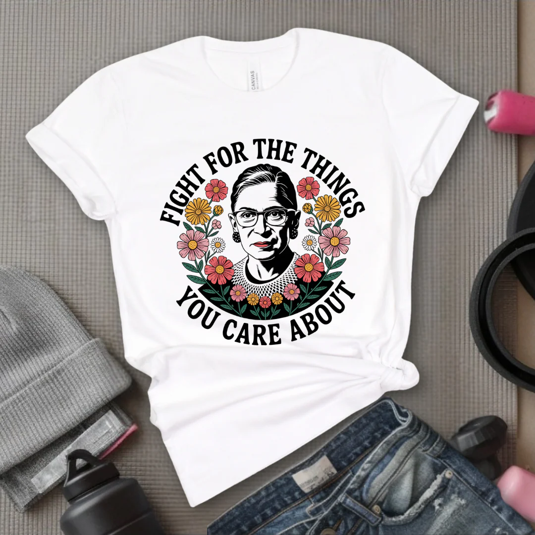 Fight For The Things You Care About V3- Women Empower Feminist Tee - Bella Canvas 3001 - Image 9