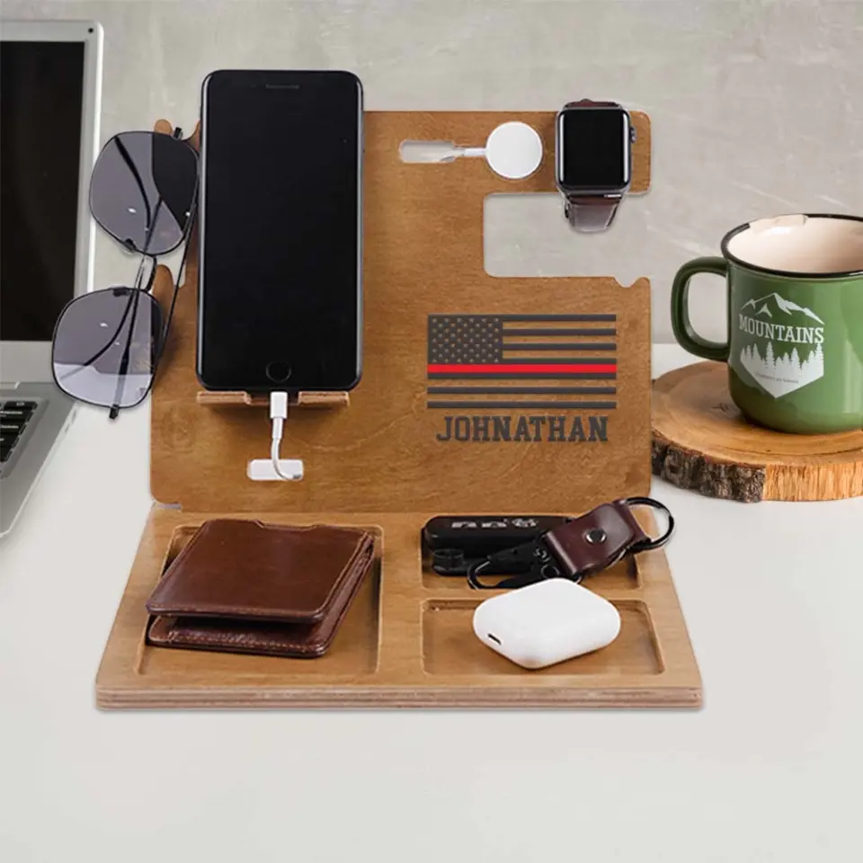 Firefighter/Police Flag Personalized Dock Station - Image 5