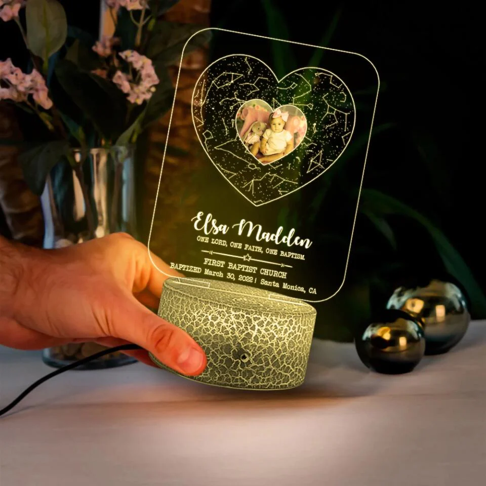 First Baptist Church One Lord One Faith One Baptism Custom 3D Light First Communion Gifts - Image 6