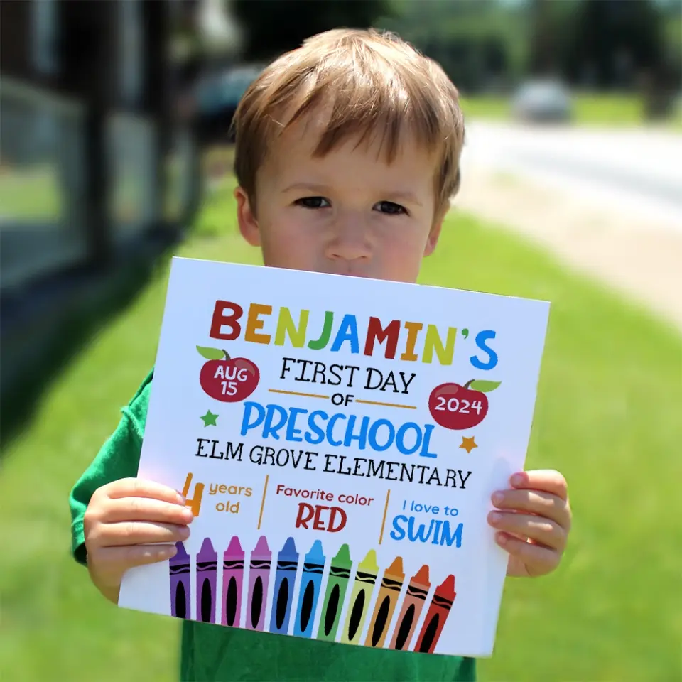 First Day of School With Favorite - Back To School Square Canvas Poster - Image 8