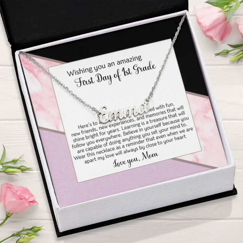 First Day Of The First Grade Custom Name Necklace - Image 3