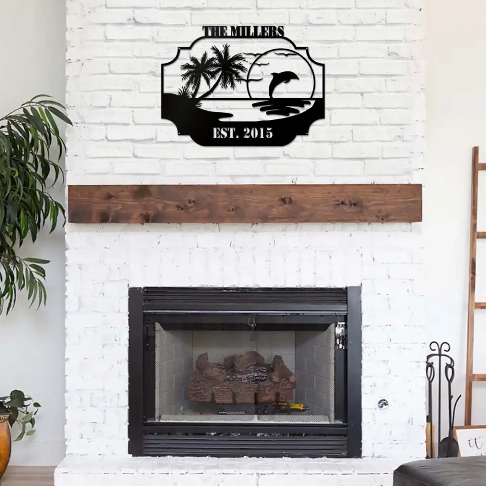 Flamingo Beach And Family - House Warming Present Idea - Custom Metal Sign - Gift For Family - Image 4