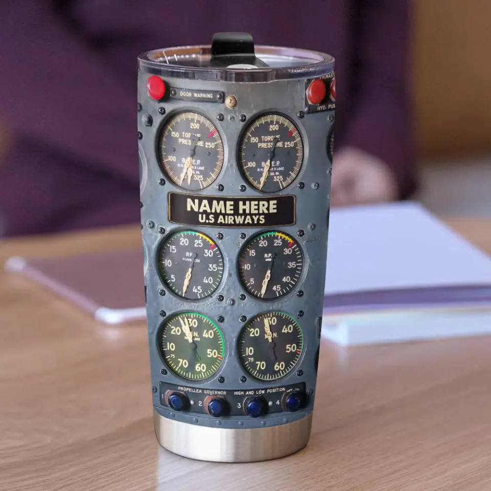 Flight Instruments Panel - 20oz Tumbler Cup - 3d Print Tumbler - Gift for Pilots, for Him