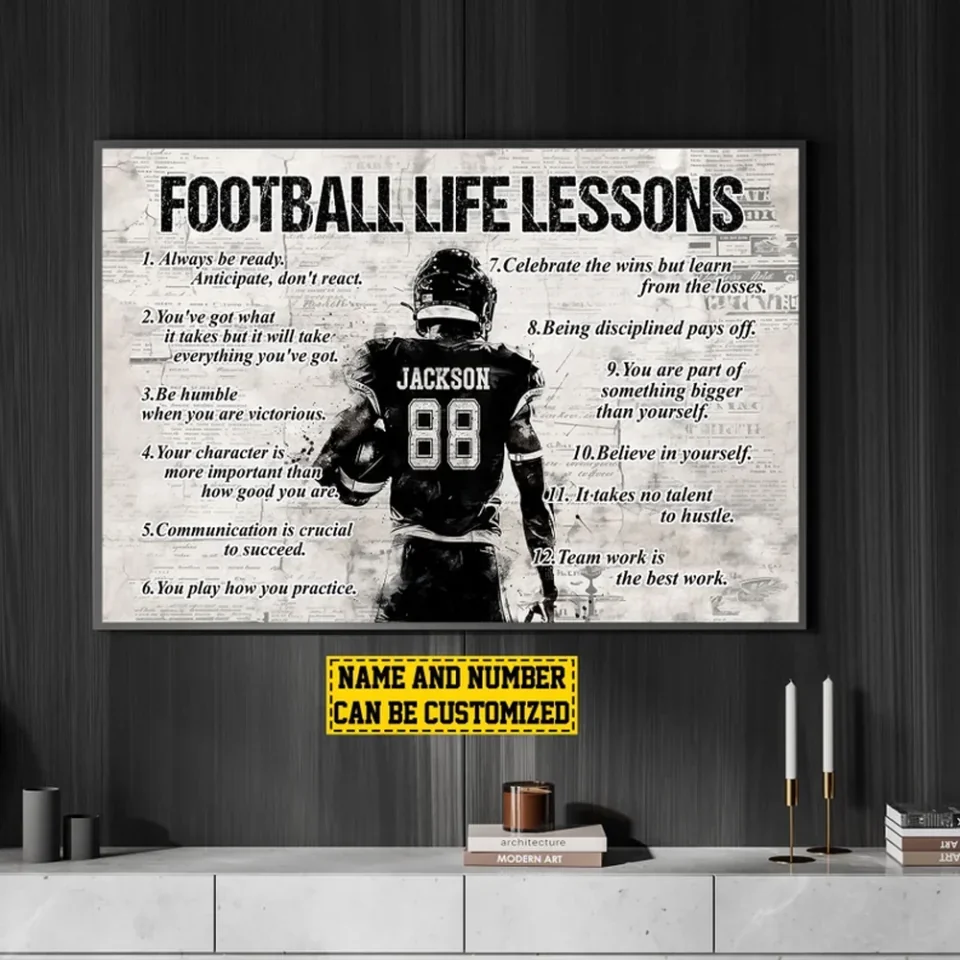 Football Life Lessons - Personalized Canvas Print - Football Poster Print -  Football Gift For Boy, Man, Fans - Image 5