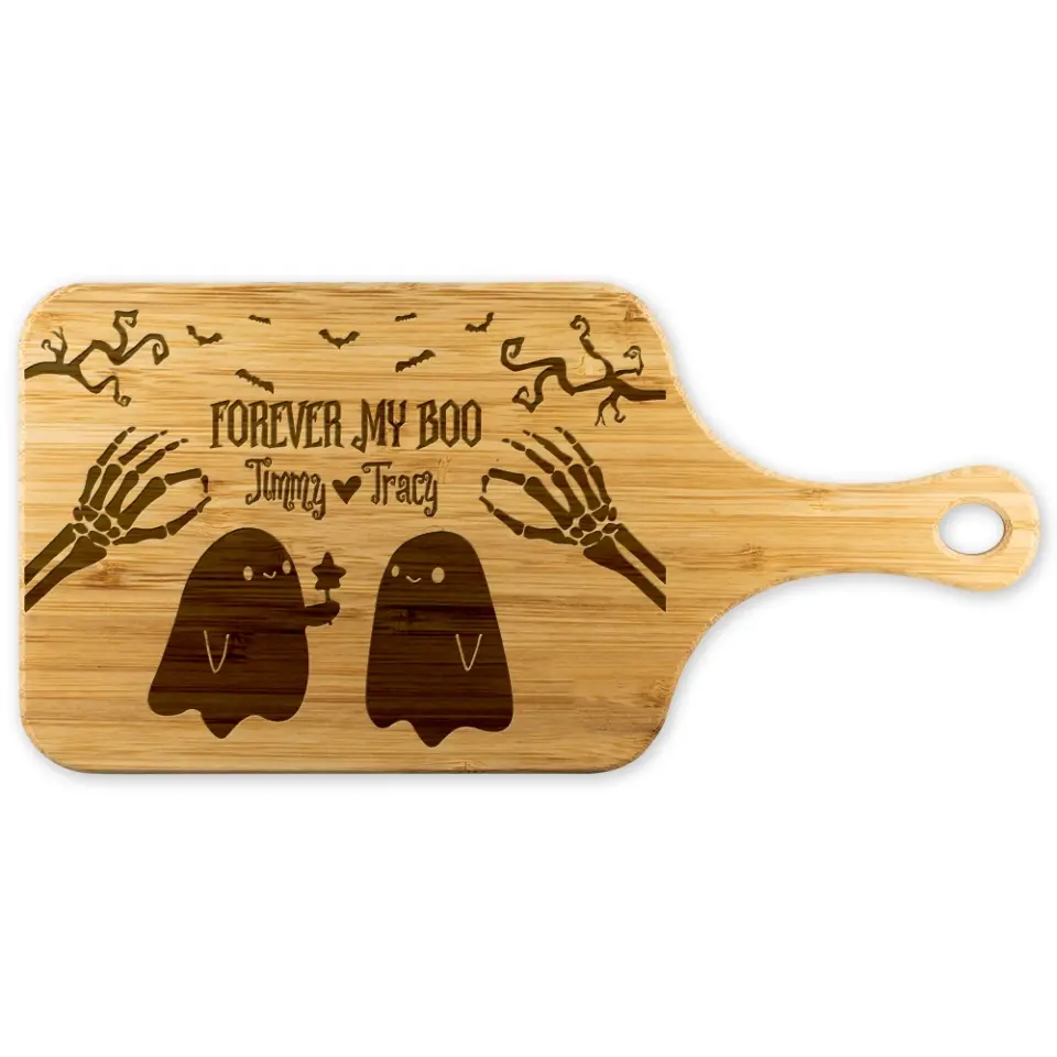 Forever My Boo Custom Wood Cutting Board Halloween Gifts For Couple - Image 5
