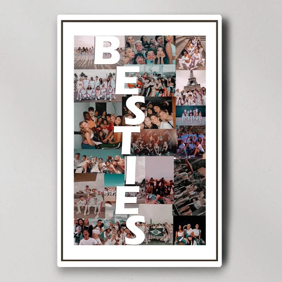 Friends Photo Collage Custom Canvas Poster Anniversary Gift For Friends - Image 9
