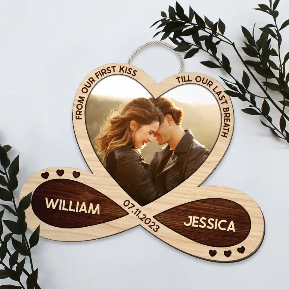 Couple Wooden Sign From Our First Kiss - Personalized Wooden Sign - Image 3