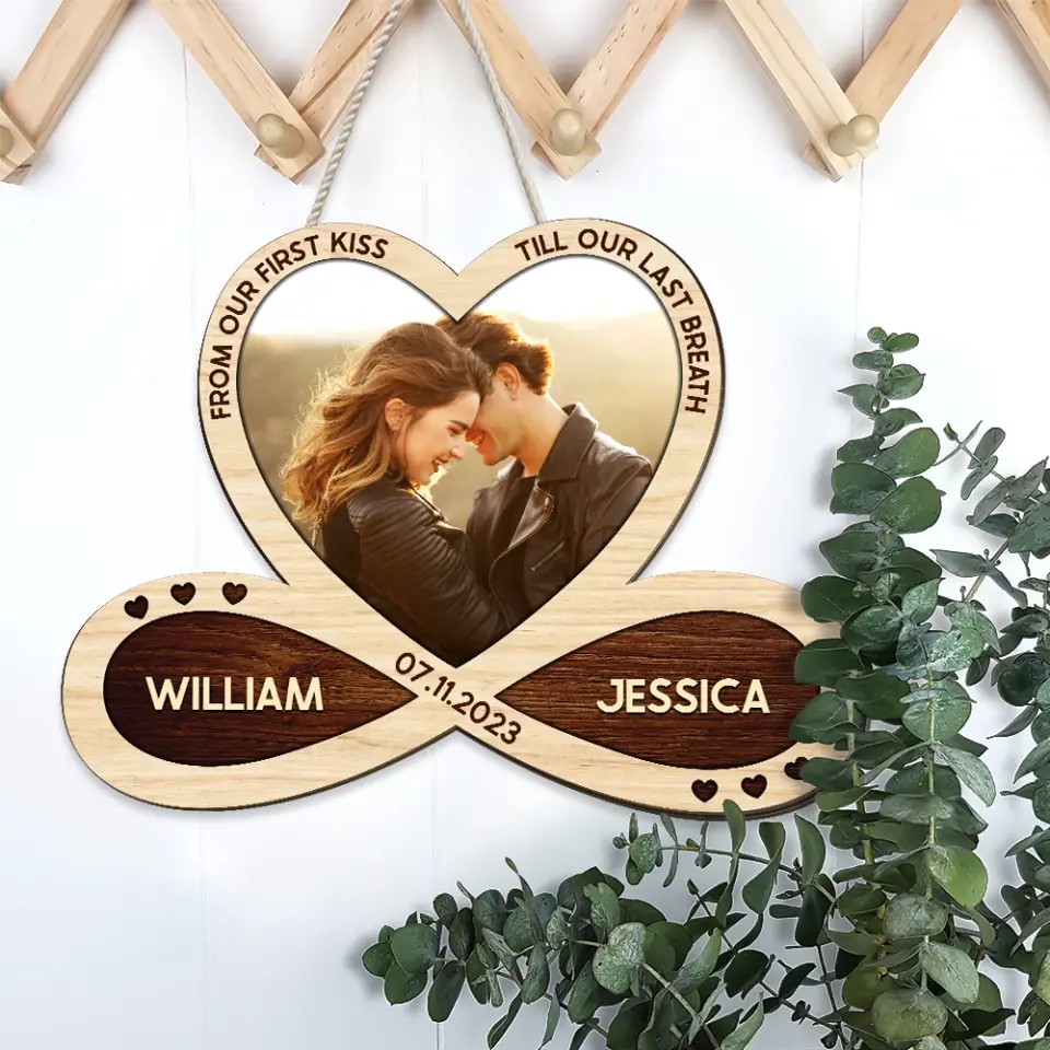 Couple Wooden Sign From Our First Kiss - Personalized Wooden Sign - Image 4