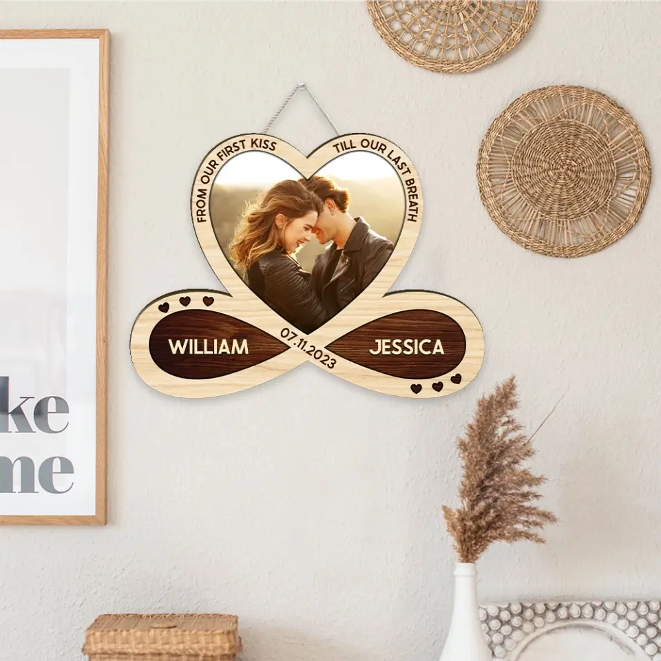 Couple Wooden Sign From Our First Kiss - Personalized Wooden Sign - Image 5