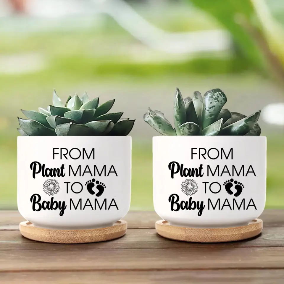 From Plant Mama To Baby Mama - Special Plant Pot - Pregnant Mom Gift - Image 5