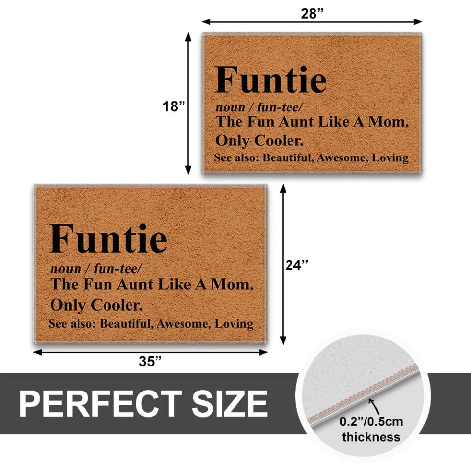 The Fun Aunt Like A Mom - Personalized DoorMat - Image 2