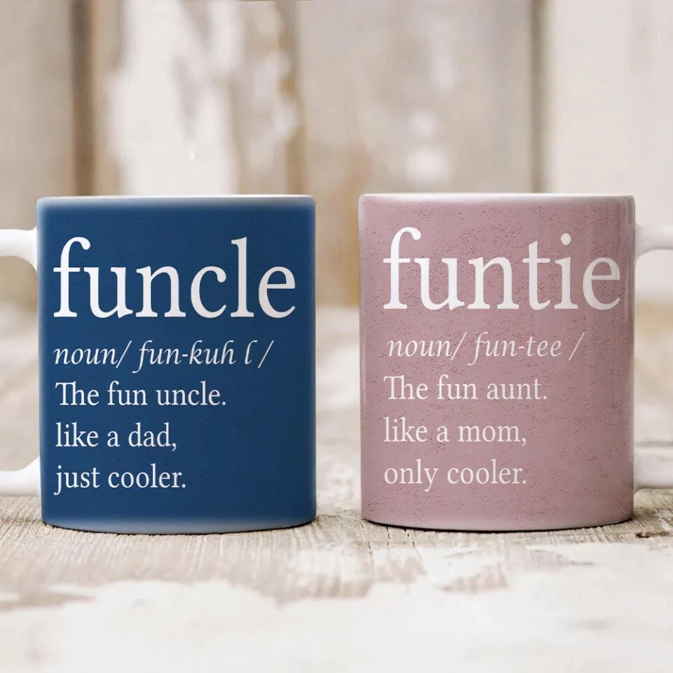 Funcle and Funtie, Like Mom and Dad, Just Cooler - Personalized Mug - Image 3