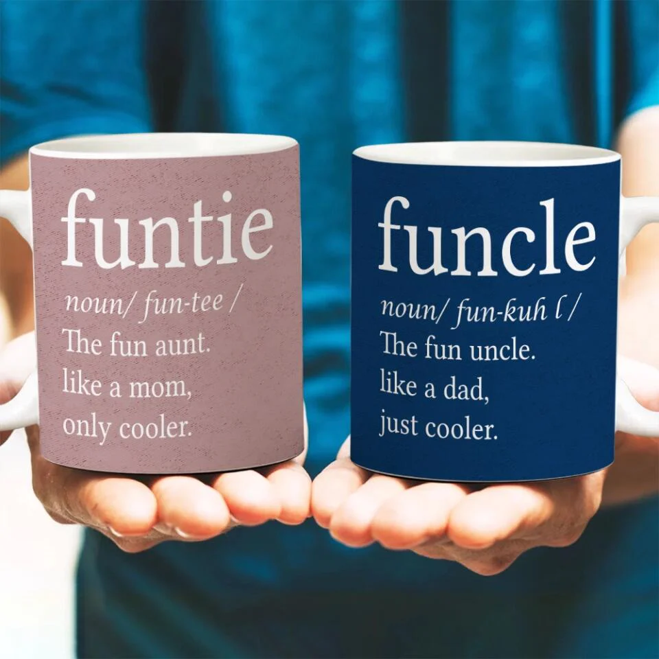 Funcle and Funtie, Like Mom and Dad, Just Cooler - Personalized Mug - Image 4